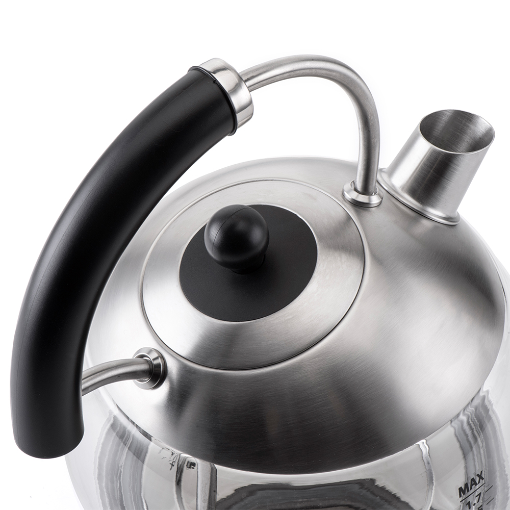 Electric Kettle 1.7L Glass Water Kettle Cordless Electric Teapot with LED Belt